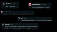 Screenshot of some more fan reactions on Reddit.